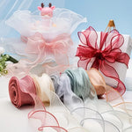 rubans polyester translucides moderne rouge rose beige vert bleu blanc 4cm enroulés decoration cadeaux