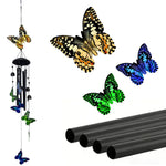 mobile vent oiseaux cloches multicolore noir extérieur jardin patio artisanal