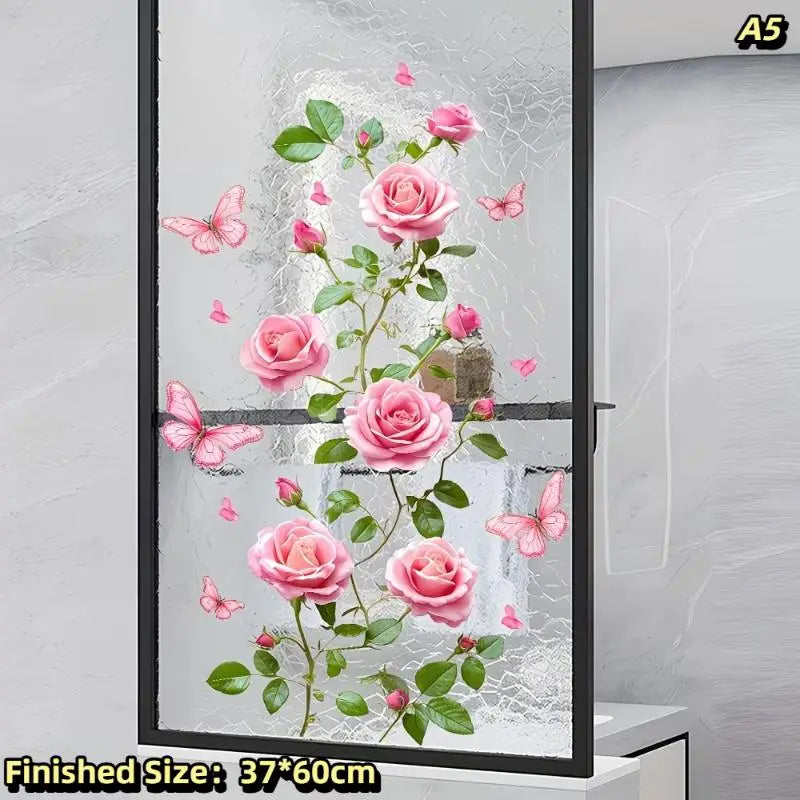 sticker mural adhésif fleurs libellules moderne intérieur décoration salle bain chambre floral transparent vert