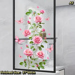 sticker mural adhésif fleurs libellules moderne intérieur décoration salle bain chambre floral transparent vert