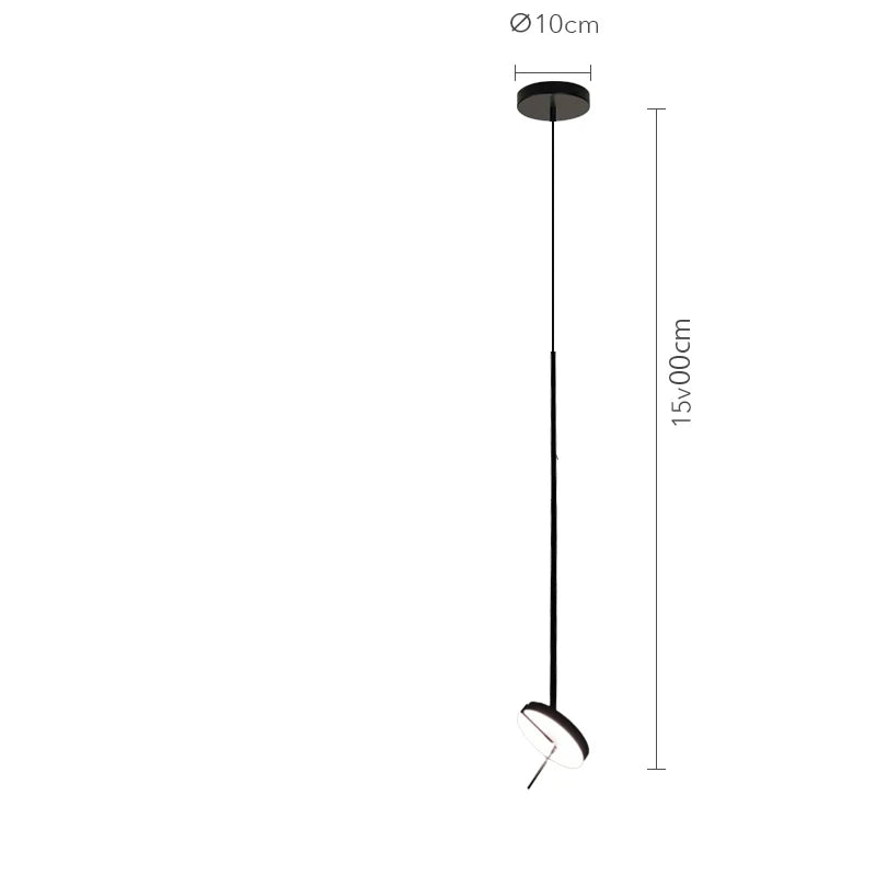 Suspension lumineuse moderne noire circulaire minimaliste fixation chambre salon