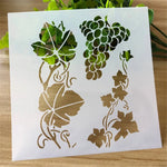 Stencil blanc motifs floraux palmiers oiseaux raisins feuilles bricolage scrapbooking decoration