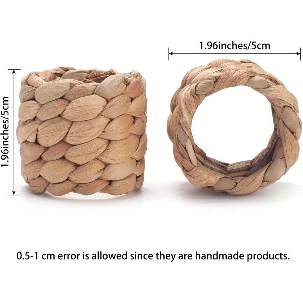 porte serviettes tressés rustiques boho beige marron clair naturels élégants 5cm diamètre set deco