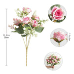 décoration intérieure bouquet roses artificielles soie blanc rouge modernes anniversaire mariage baby shower