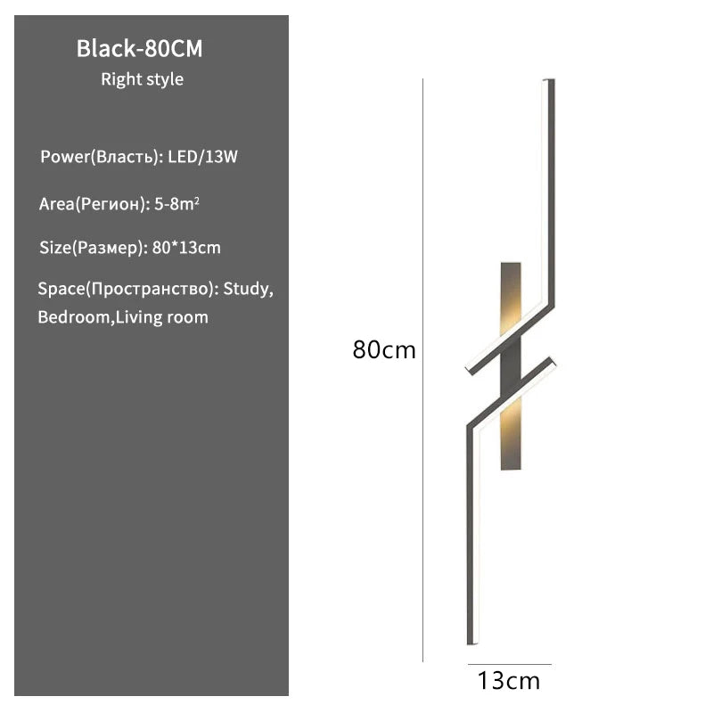 lampe murale moderne led noir minimaliste chambre cuisine éclairage quotidien fixée mur flux lumineux