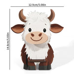 support rangement lunettes forme vache bois blanc marron cartoon decoratif maison