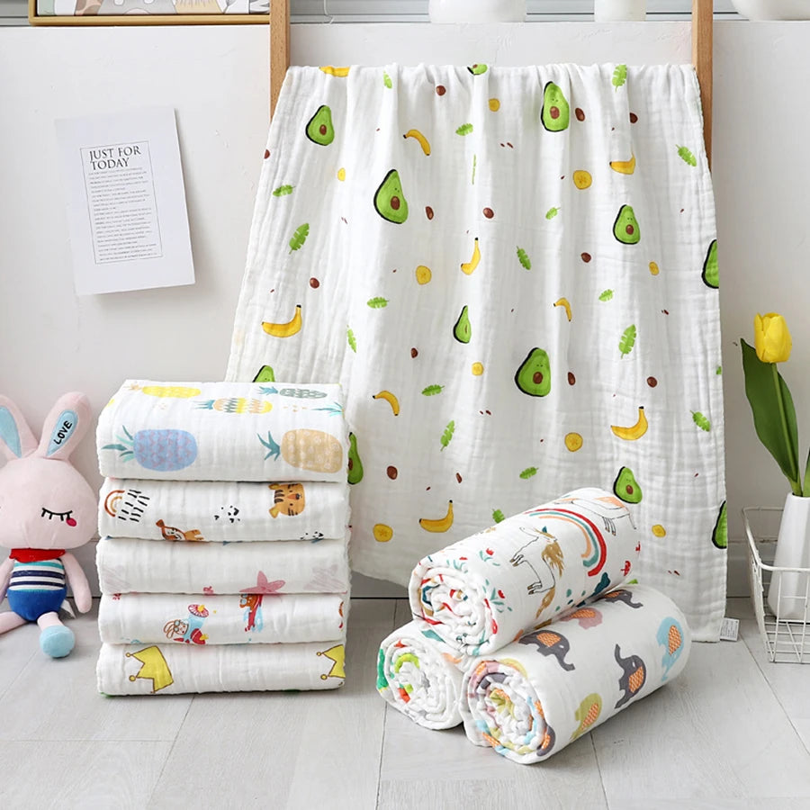 serviette bain bébé coton fruits animaux motifs blancs drap épaissi imprimé enfantin 90x70cm