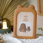 cadre photo bois naturel rayures horizontales illustration animale moderne ornement décoration