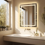 miroir lumineux moderne blanc mat anti buée éclairage led réglable tactile