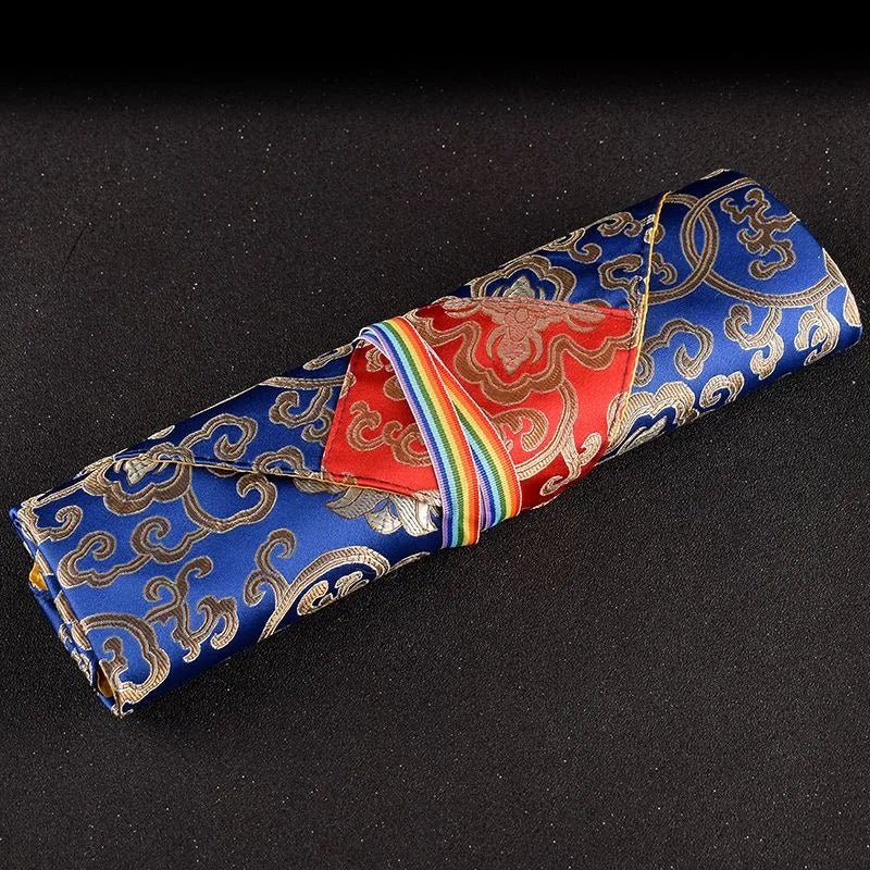 écharpe élégante brocart floral doré rouge bleu jaune classique respectueux environnement pliable multifonctionnelle