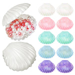 coquillages violet rose vert bleu blanc rayures moderne boîte bijoux maquillage anniversaire mariage