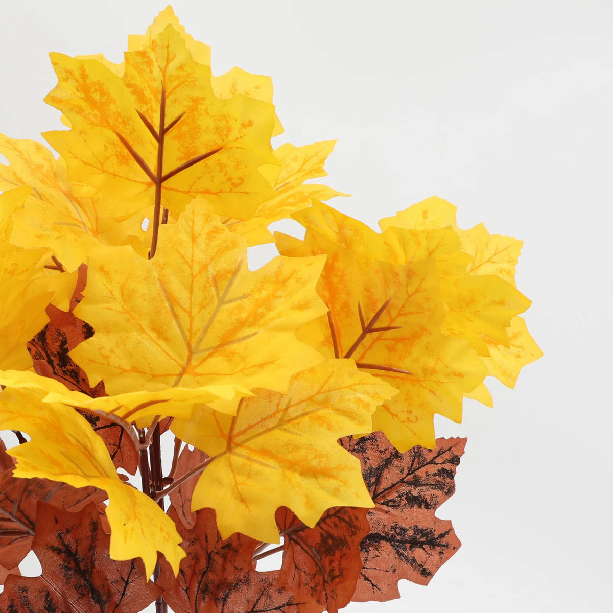 feuilles artificielles automnales bouquet naturel extérieur accrochable jaune orange rouge marron veines naturelles decoration