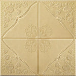 panneau décoratif mural blanc floral relief classique adhésif 70cm 70cm