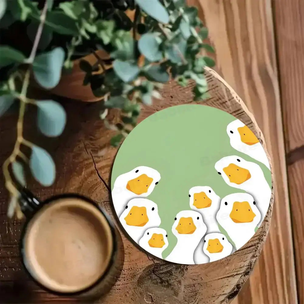 sous verres bois canards expressions modernes opaques hygiène table ecofriendly