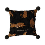coussin carré léopard velours beige moderne décoration intérieure 45x45cm 55x55cm