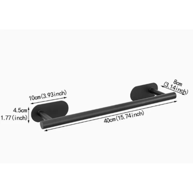 porte serviettes mural adhésif acier inoxydable noir argenté doré serviettes texturées moderne minimaliste