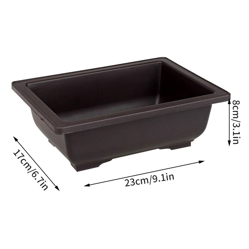 pot plante intérieur moderne noir rectangulaire support grille drainage succulente