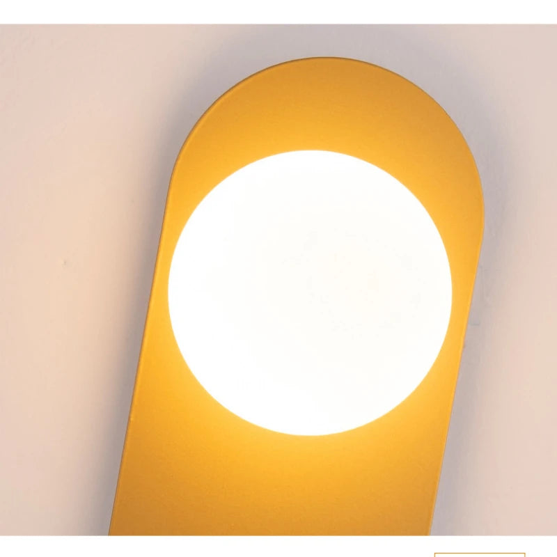 lampe moderne fer noir jaune éclairage quotidien minimaliste fixée mur flux lumineux 249 2000