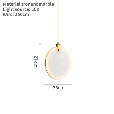 suspension lumineuse moderne marbre blanc gris doré clips métalliques câbles dorés salon chambre