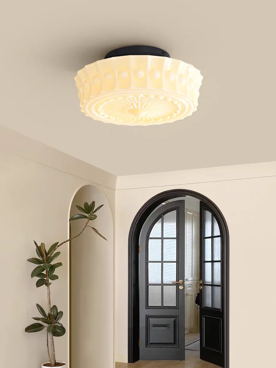 plafonnier classique blanc ornements géométriques cuisine chambre salle manger entrée étude