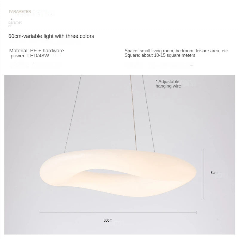 Suspension lumineuse moderne blanche minimaliste salon chambre 45cm 50cm 60cm 75cm 90cm