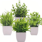 plantes artificielles feuilles vertes violette moderne sans entretien décoration intérieure extérieure pot blanc