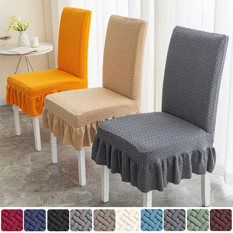 housse chaise tissé motifs géométriques moderne orange beige gris bleu