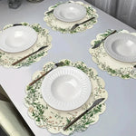 plaquettes table fleuries blanc vert beige classiques résistantes facilement entretien dimension 38cm