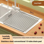 étendoir vaisselle pliable moderne acier inoxydable gris blanc clips fonctionnel cuisine