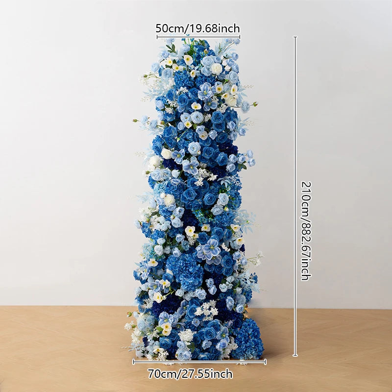 arche décorative fleurs artificielles bleu blanc extérieur intérieur décoration maison événement