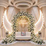 décoration mariage ailes lumineuses blanc nervures modernes pieds métal