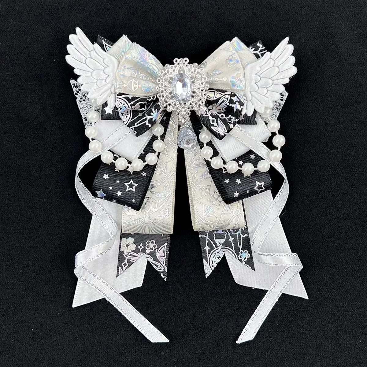 épinglette cheveux bleu clair rose pâle vert pastel papillon strass élégante occasion fête anniversaire