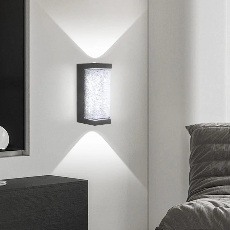 lampe murale moderne led 10w noir blanc texture granulée éclairage quotidien chambre salon entree