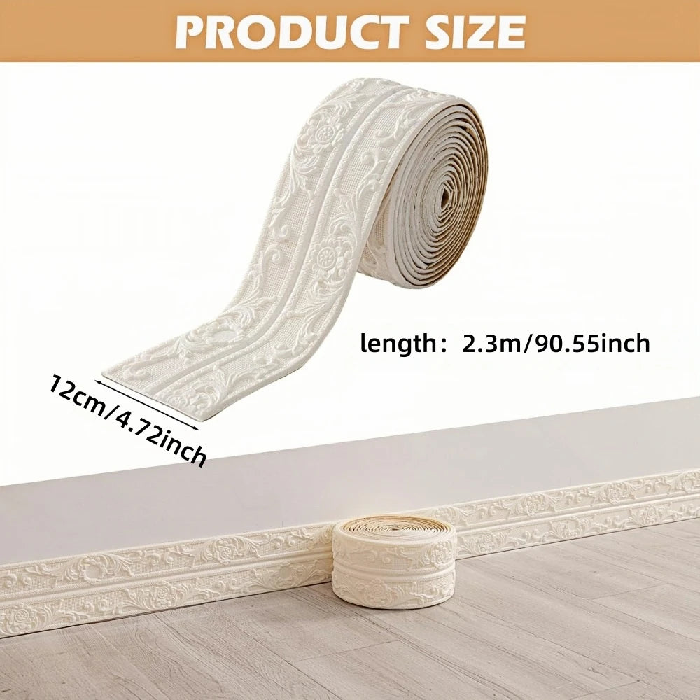 ruban decoratif autoadhesif 3d floral blanc classique 2.3m 12cm autoadhesif instructions