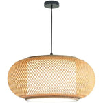 suspension lumineuse tissage bambou moderne noir beige clair chambre salon restaurant