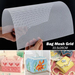 grille point croix rotin blanc moderne 33.5cm 26cm tricot artisanal toile maille fil acrylique