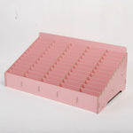 boîte rangement bois naturelle moderne grilles divisées bijoux accessoires rose marron minimaliste