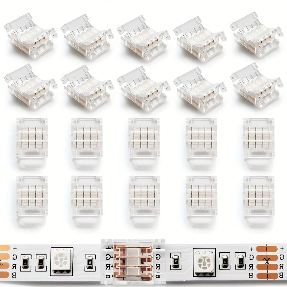 Connecteurs pour ruban LED 4 broches gris foncé - Raccordement sécurisé basse tension