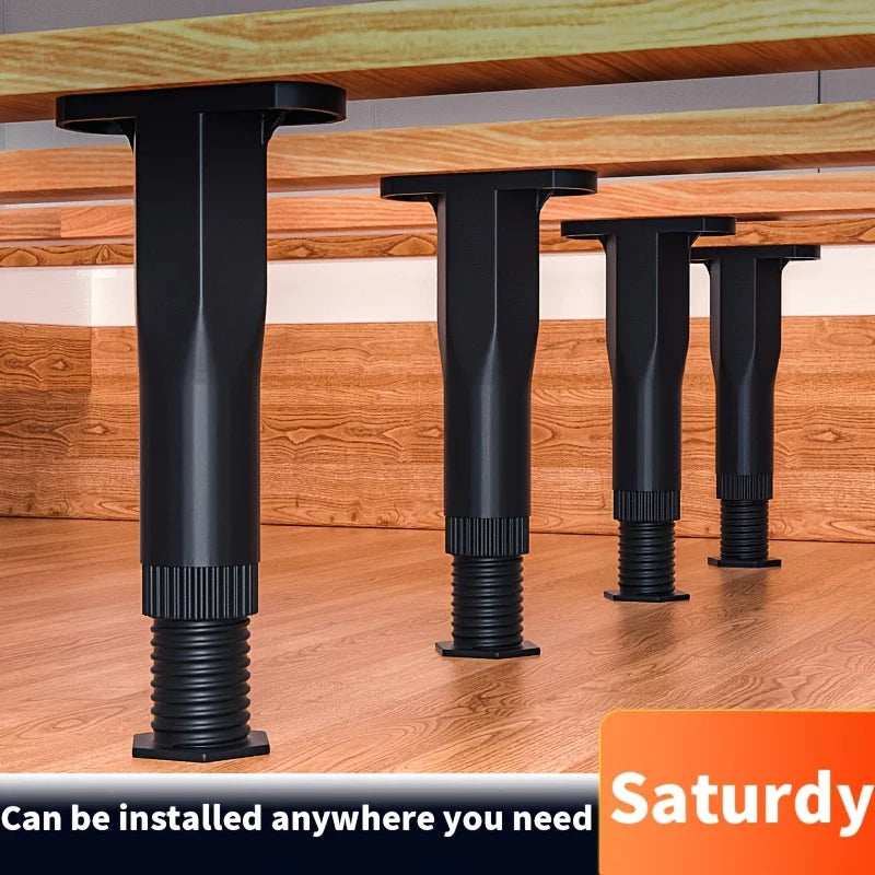 pieds réglables hauteur support lit noir moderne vis bois meuble entretoise adaptable chambre