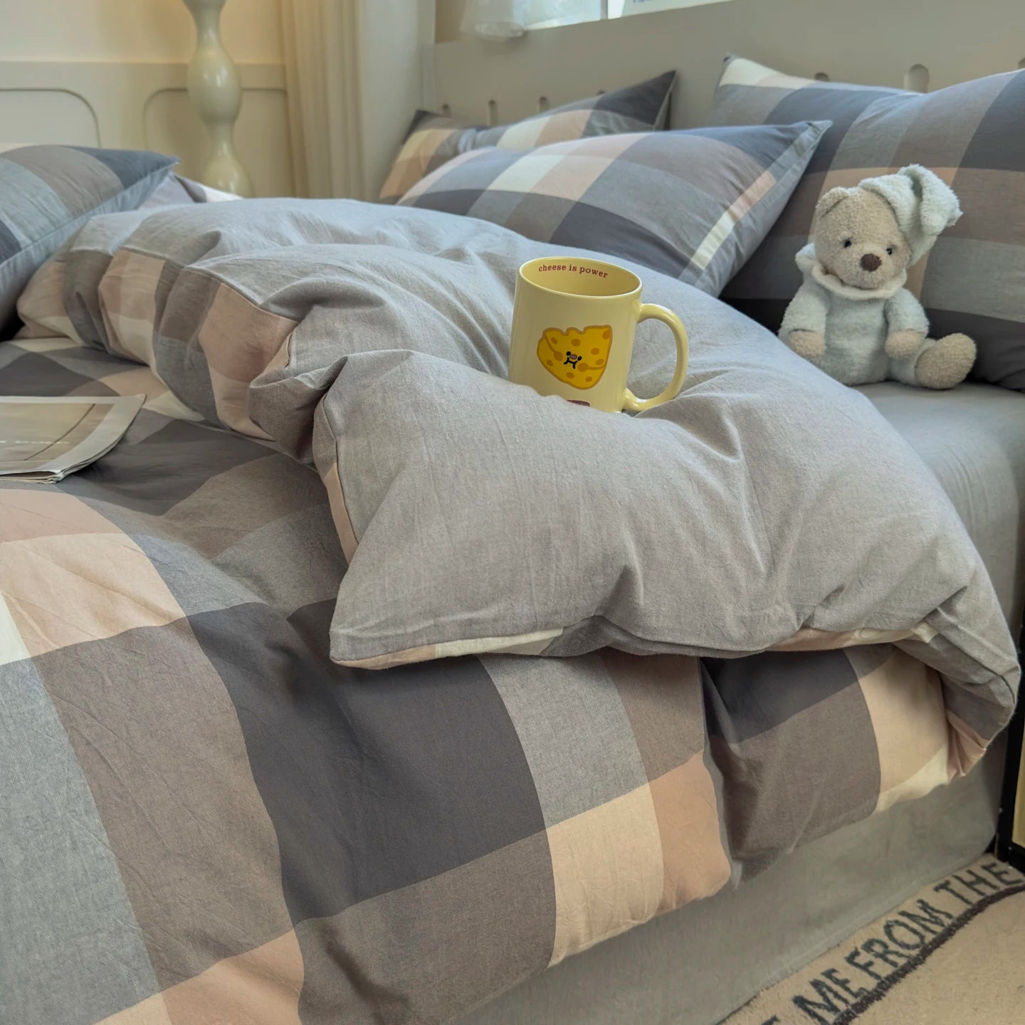 Texture du coton 100% de la housse de couette