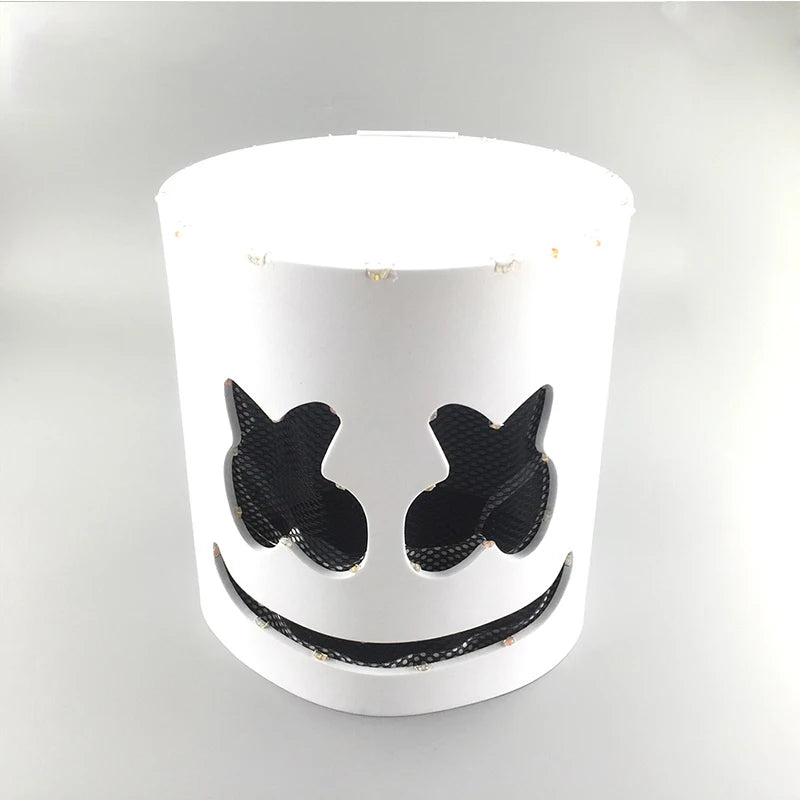 masque lumineux éva adhésif blanc noir yeux noirs sourire néon multicolore fête moderne