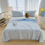 couverture été respirante polyester cooling fibers motif souris hello blanc bleu doux moderne oreillers