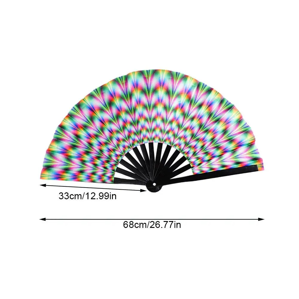 éventail pliant moderne multicolore motifs floraux géométriques opacité festive