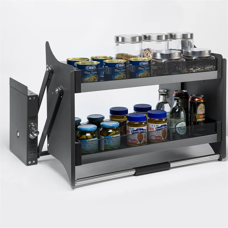 étagère murale pliante acier inoxydable moderne rangement boîtes bouteilles potséconomiquevis fixésgris métallisé