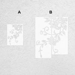 Stencil mural floral noir blanc adhésif artisanal decoratif taille 70cm 60cm 50cm 80cm 90cm