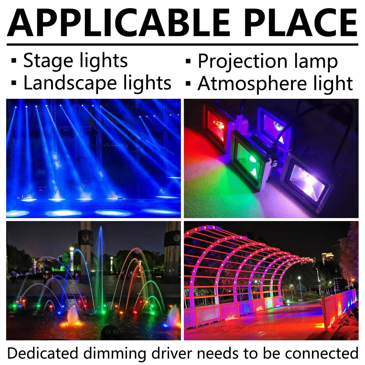 kit led rgb 50w blanc bleu vert rouge dégradé trois couleurs moderneintérieur