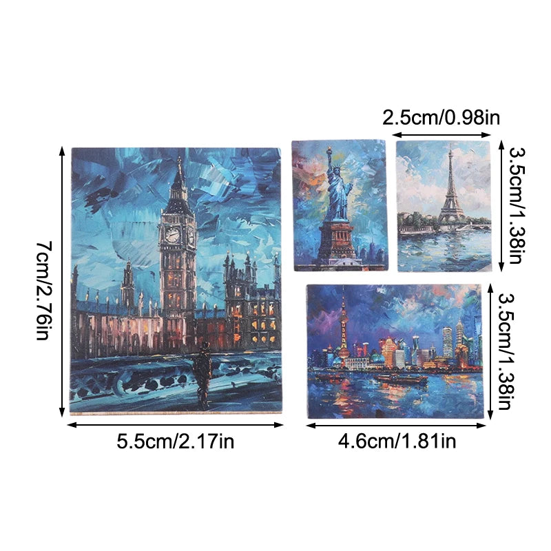 tableaux peinture l'huile impressionnistes paysages urbains architecture célèbre bois miniature