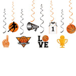 guirlande décoration fête anniversaire thème basket ballons paniers drapeaux enfants fil orange noir blanc