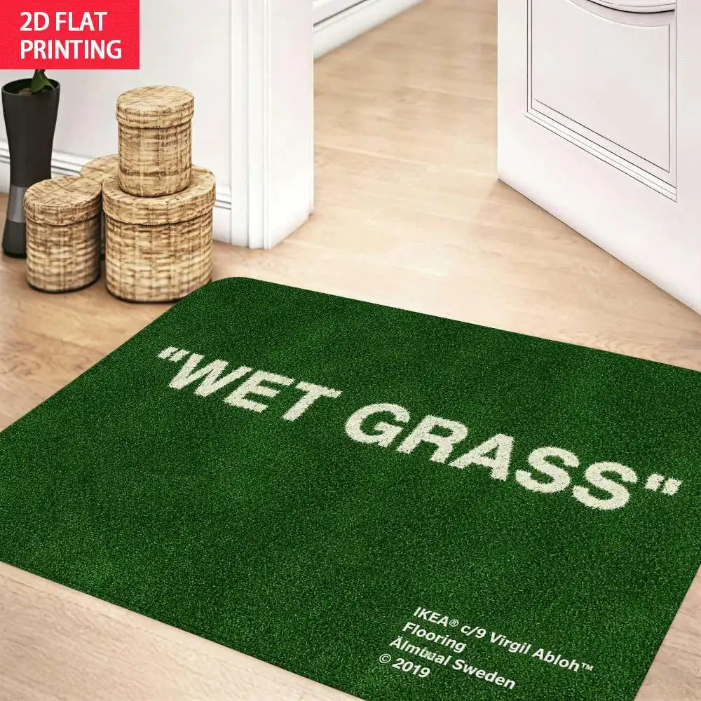 tapis sol vert herbe veloutée adhésif résistant minimaliste 60x40cm 2019