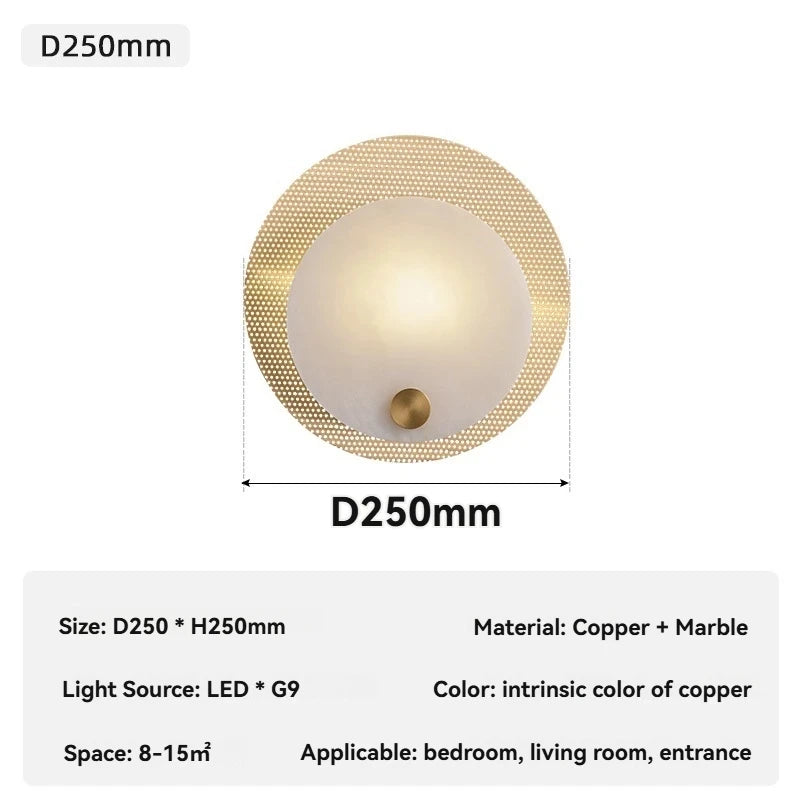 applique murale moderne marbre blanc doré élégante murale led flux lumineux chambre salon